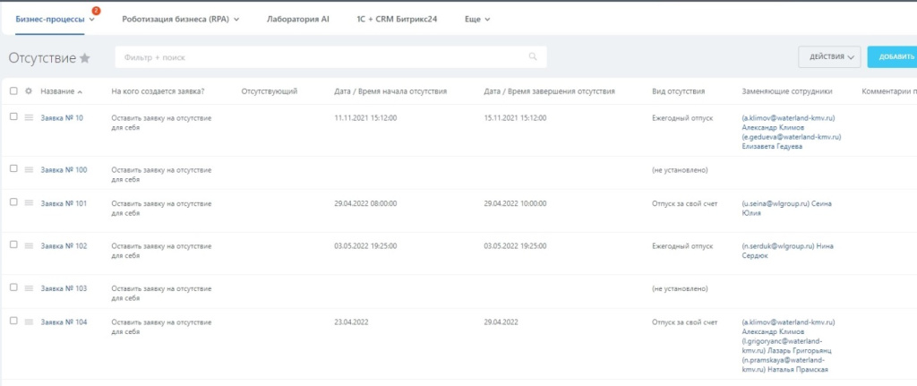 Отсутствие